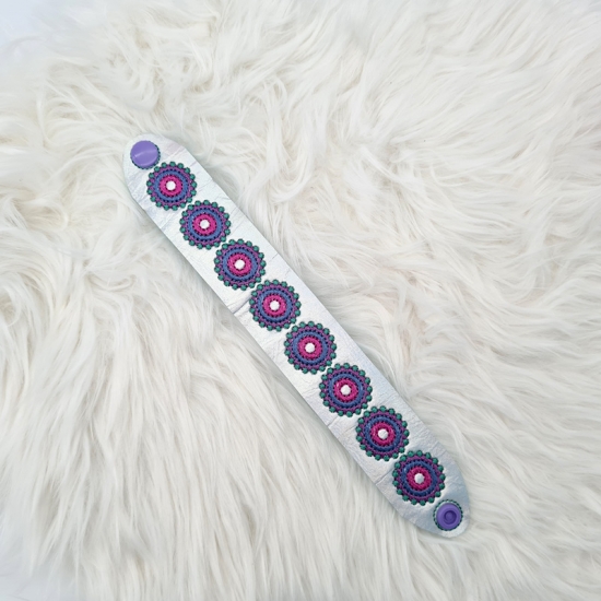 Preview: Armband Hologramm in grün-lila-blau bunt, 22cm lang